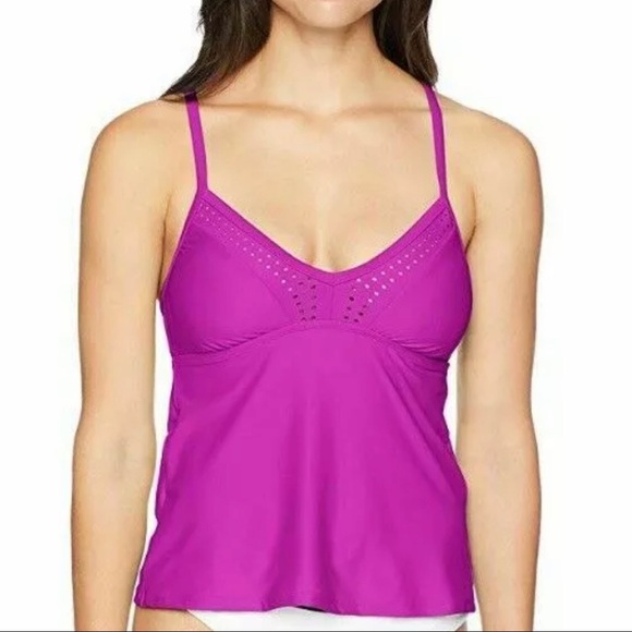 Swim Coastal Blue Womens Swimwear Laser Cut Tankini Top Poshmark